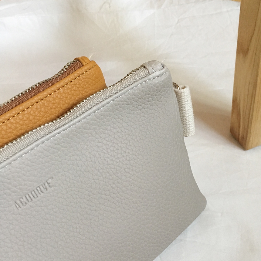 New Leather Strap Mini Clutch Black, White, Camel,