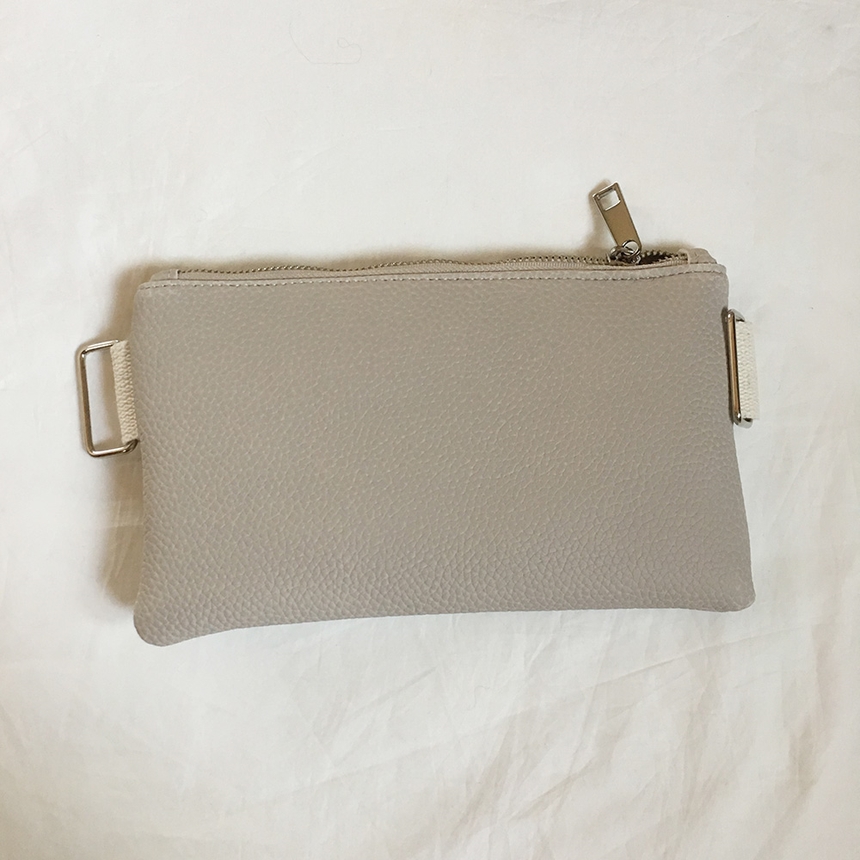New Leather Strap Mini Clutch Black, White, Camel,