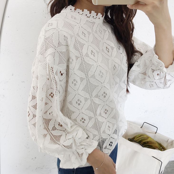 NEW FASHION LADY GIRL Blouse Banni White Black Lac