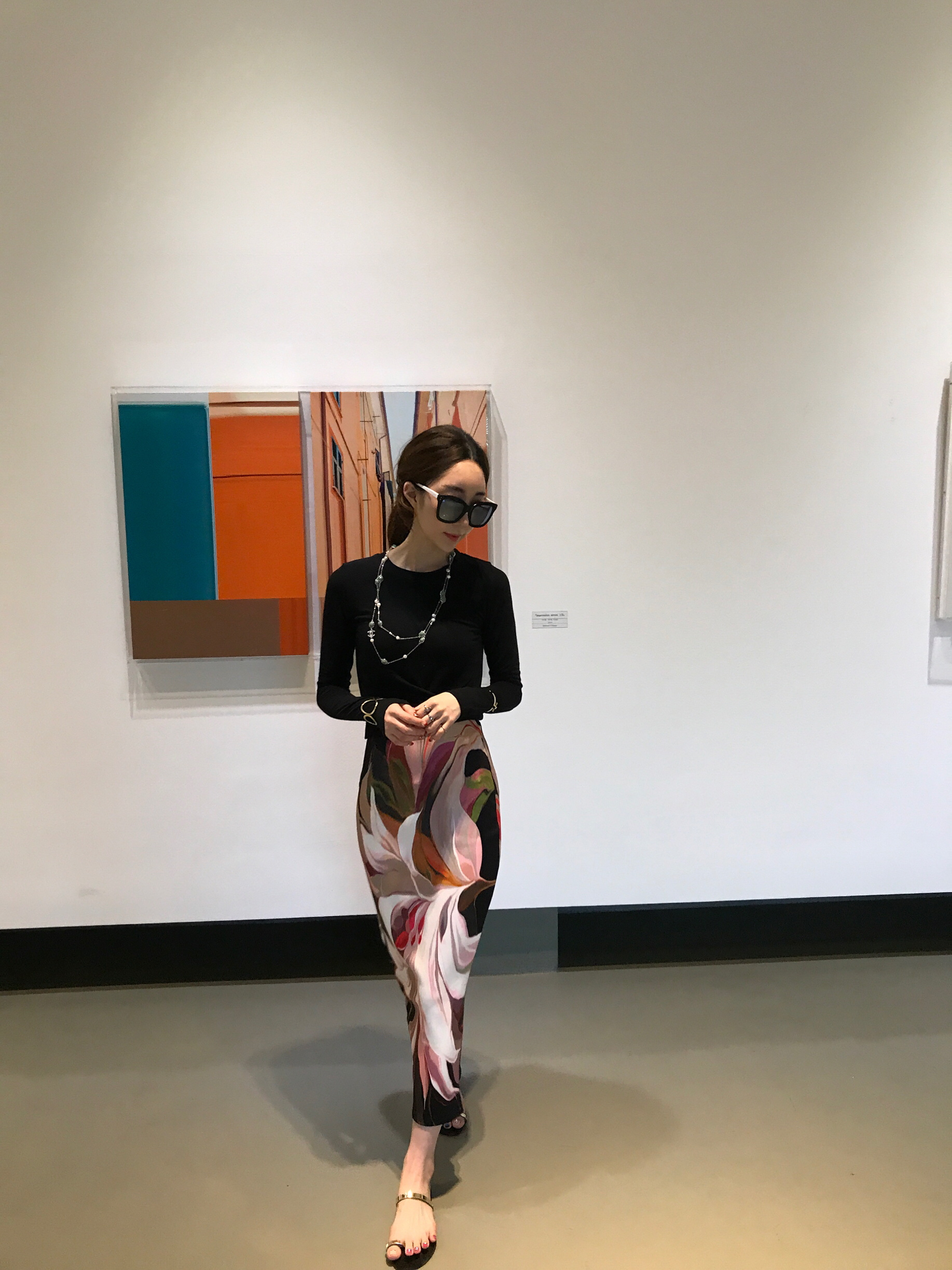 About JJ Gemstone Pearl Sha_nell Necklace `Layered