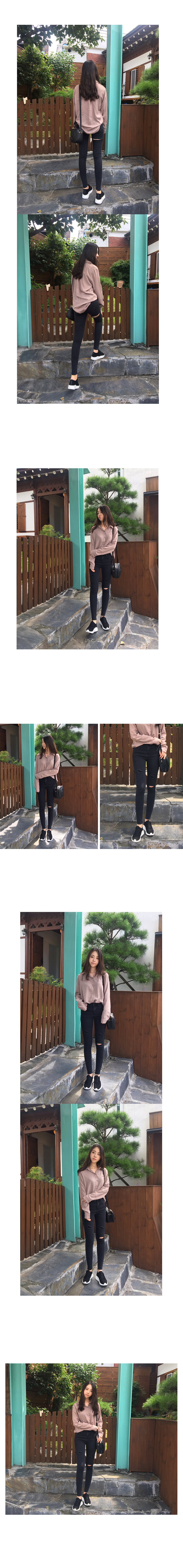 Women Jeans Pants Torn Black Skinny Girl Pants Dis