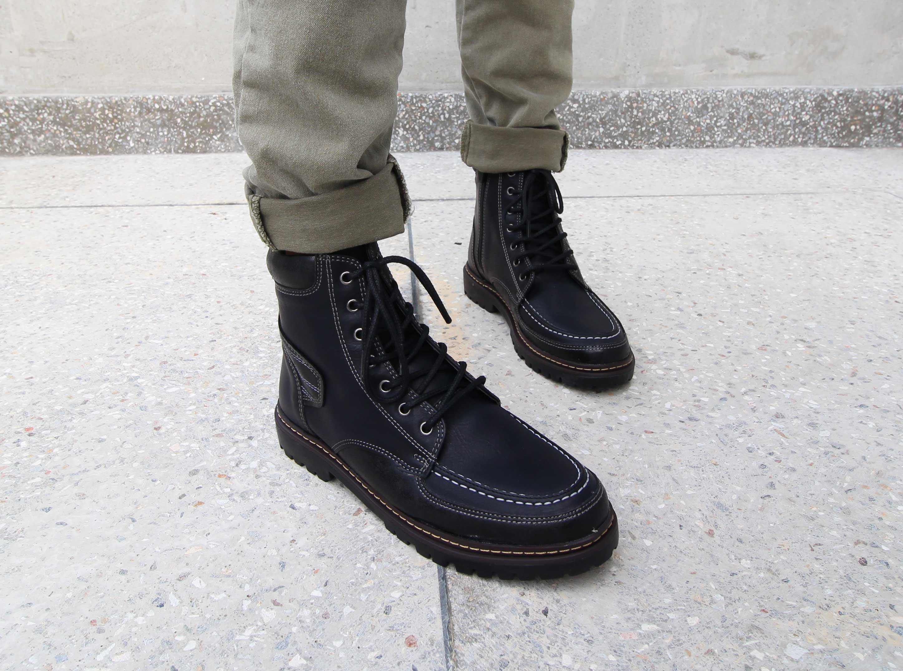 NEW MEN WALLKER BOOTS Men's Quilted Leather Wal