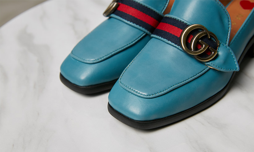 New gg pearl female loafer 4cm heel sparkling fash