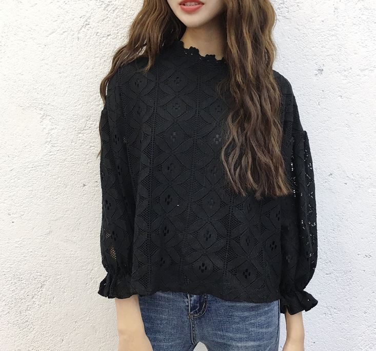 NEW FASHION LADY GIRL Blouse Banni White Black Lac