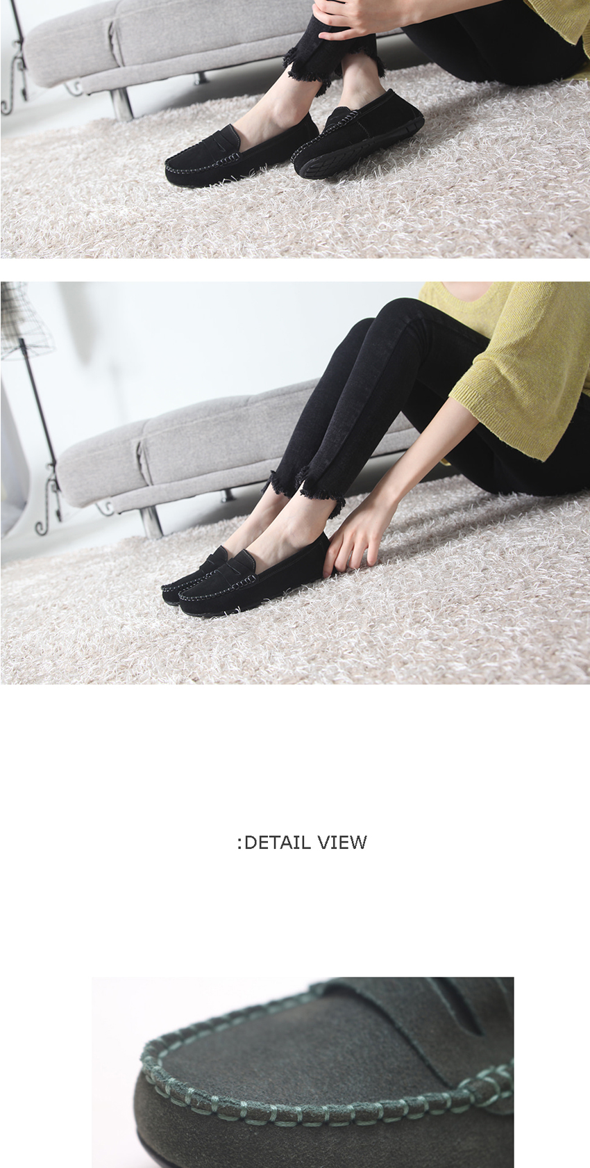 New Leather Suede Penny Looper Driving Shoes Women