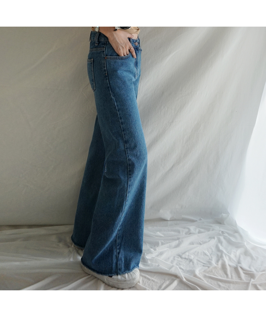 Women Jeans Pants Skirts Wide Boots Cut Denim Pant
