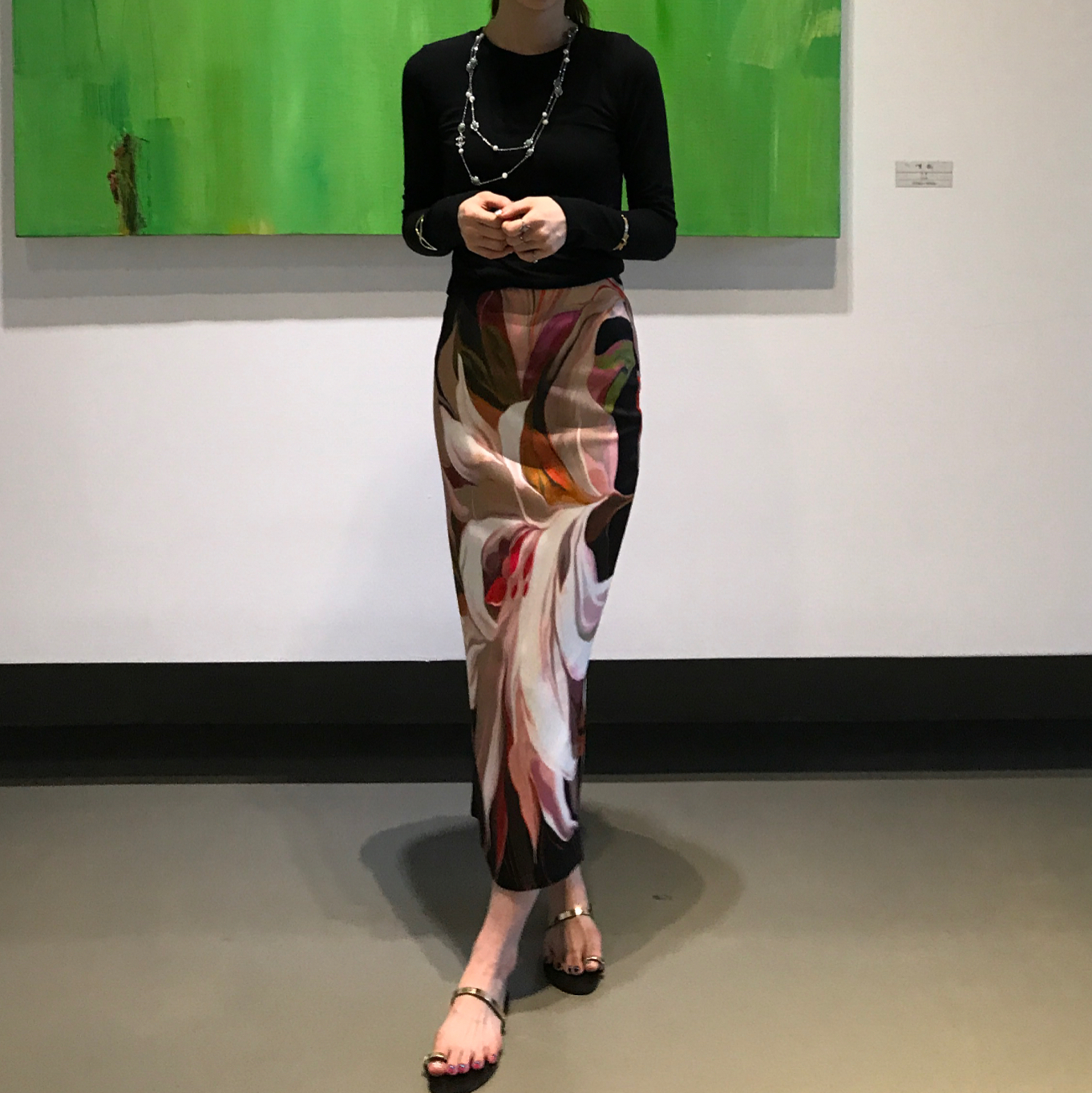 About JJ Gemstone Pearl Sha_nell Necklace `Layered