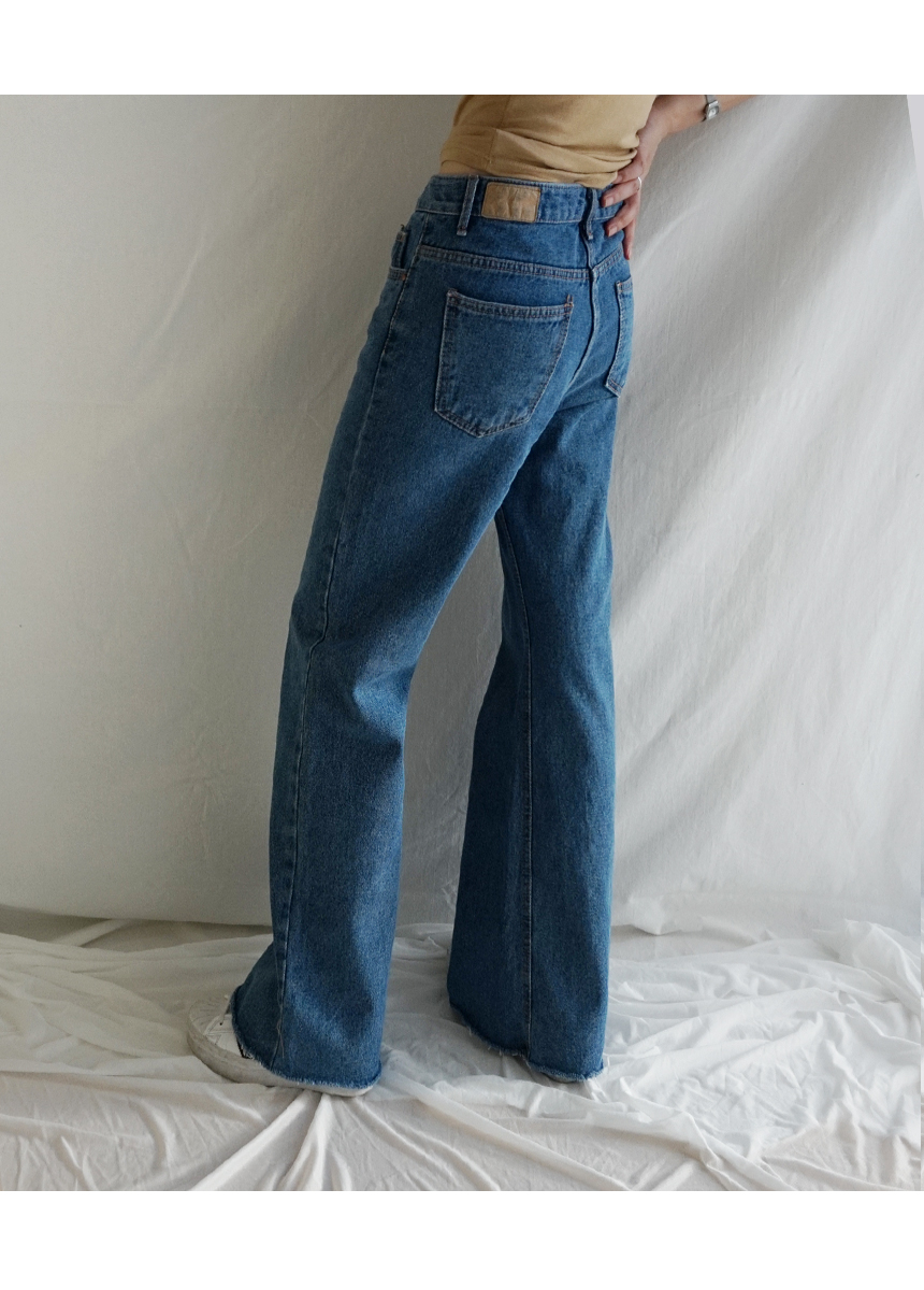 Women Jeans Pants Skirts Wide Boots Cut Denim Pant