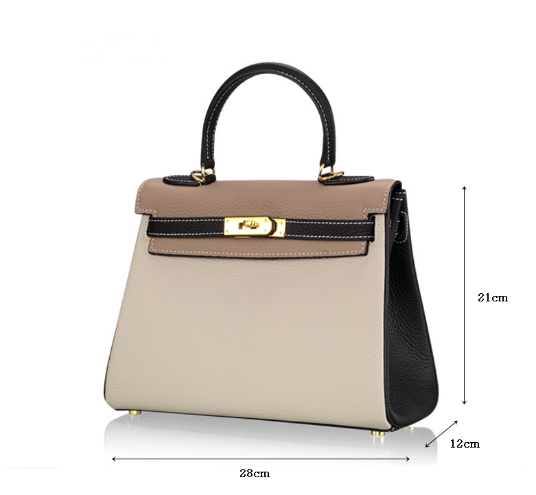 New Women's Bags Natural Cowhide Two-tone Kelly