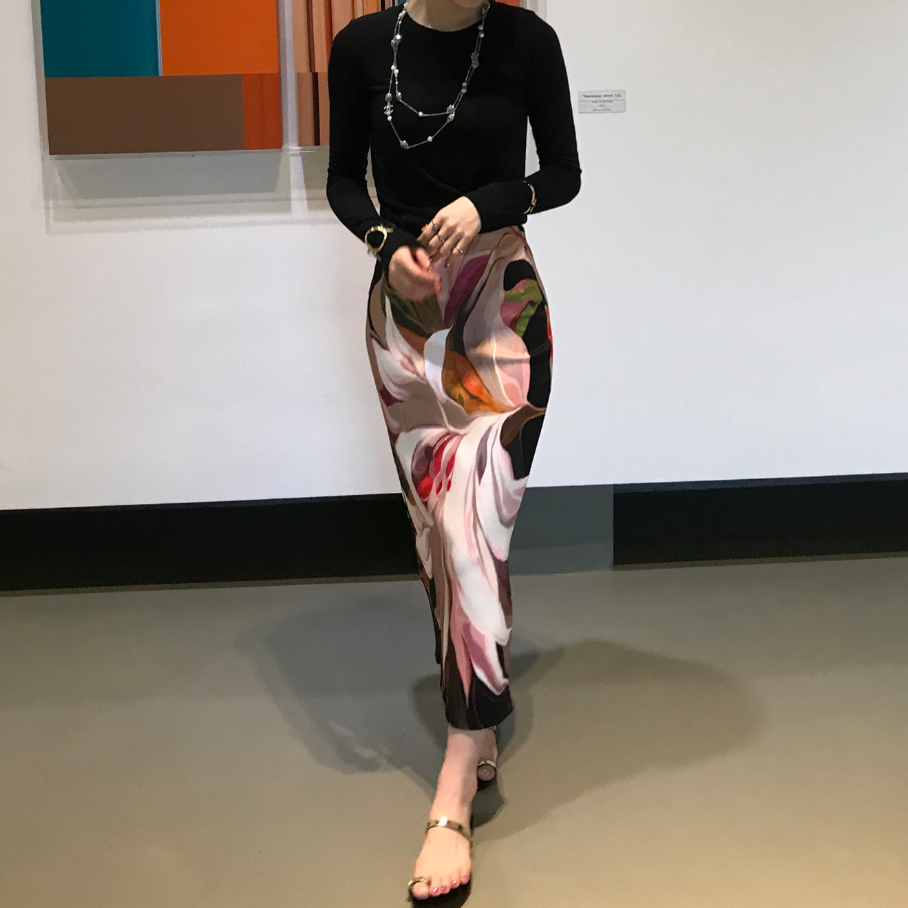 About JJ Gemstone Pearl Sha_nell Necklace `Layered