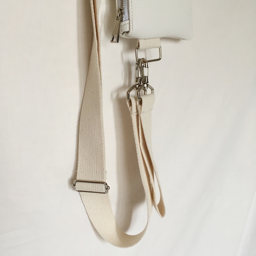 New Leather Strap Mini Clutch Black, White, Camel,