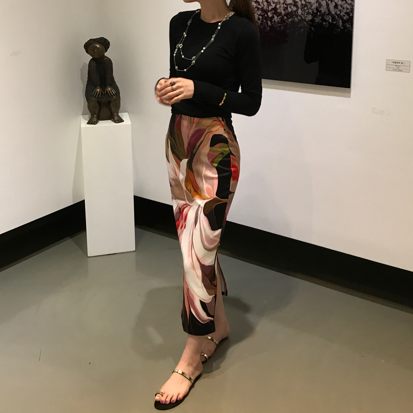 About JJ Gemstone Pearl Sha_nell Necklace `Layered