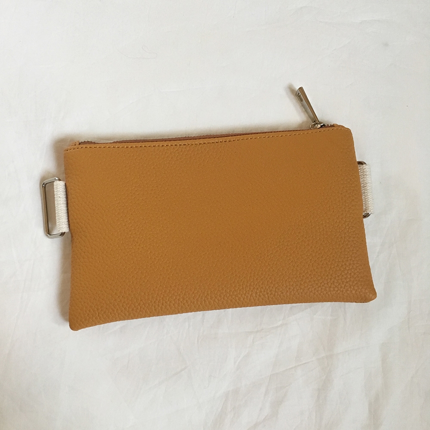 New Leather Strap Mini Clutch Black, White, Camel,