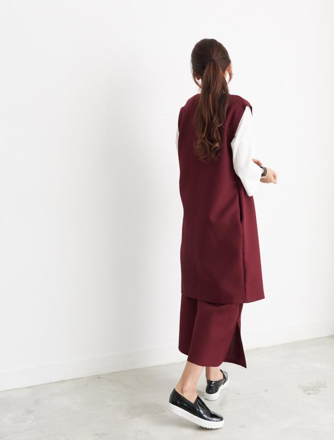 Vest Slacks Autumn Coordination Set Walking Mom Ut