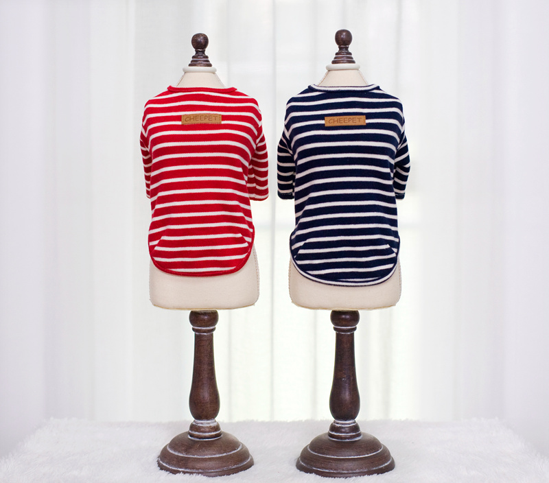 NEW DOG FASHION Autumn striped dog clothes T-shirt