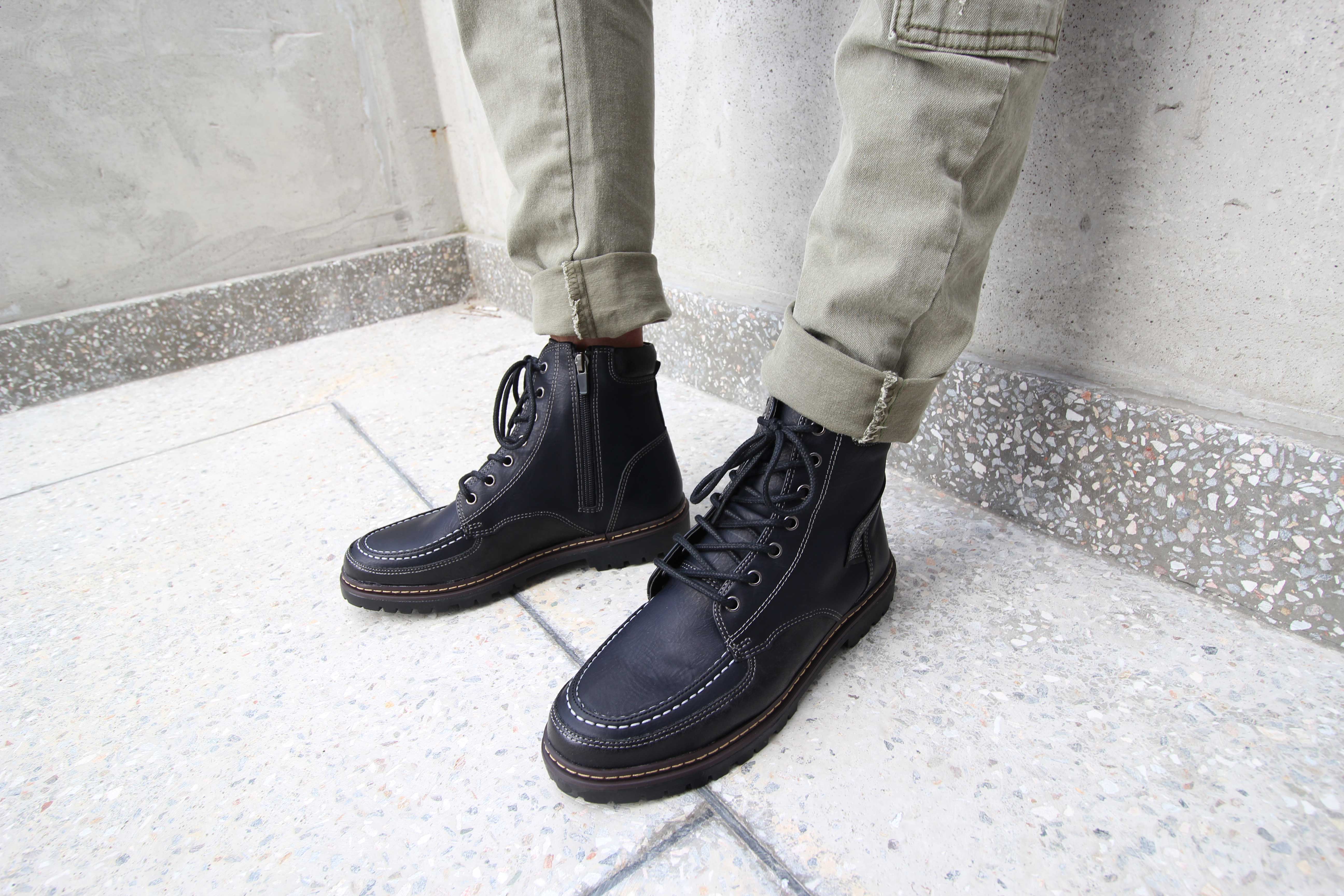 NEW MEN WALLKER BOOTS Men's Quilted Leather Wal