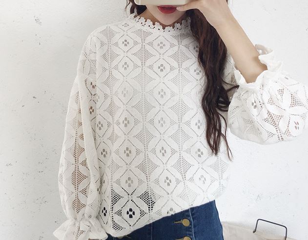 NEW FASHION LADY GIRL Blouse Banni White Black Lac