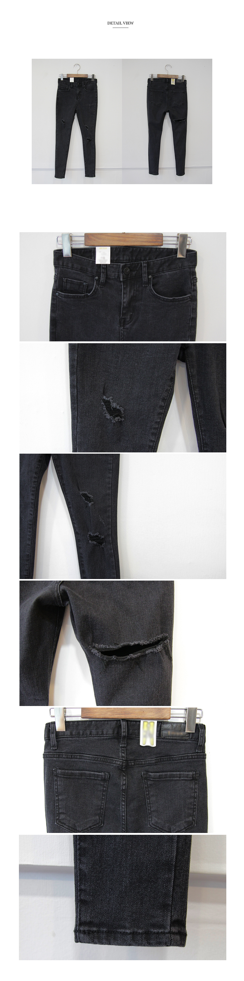 Women Jeans Pants Torn Black Skinny Girl Pants Dis