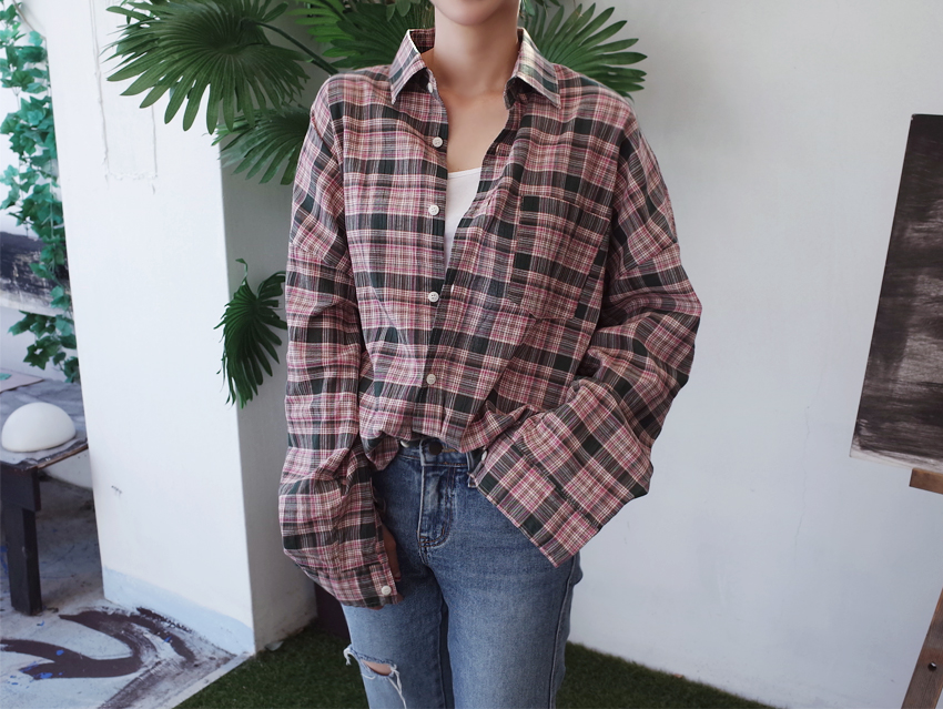 Women Blouses Autumn Woman Over Buffet Check South