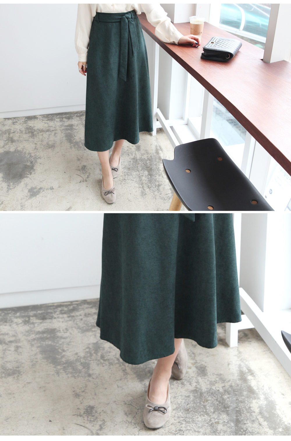 Knicks A line bending long skirt 30s female flare 