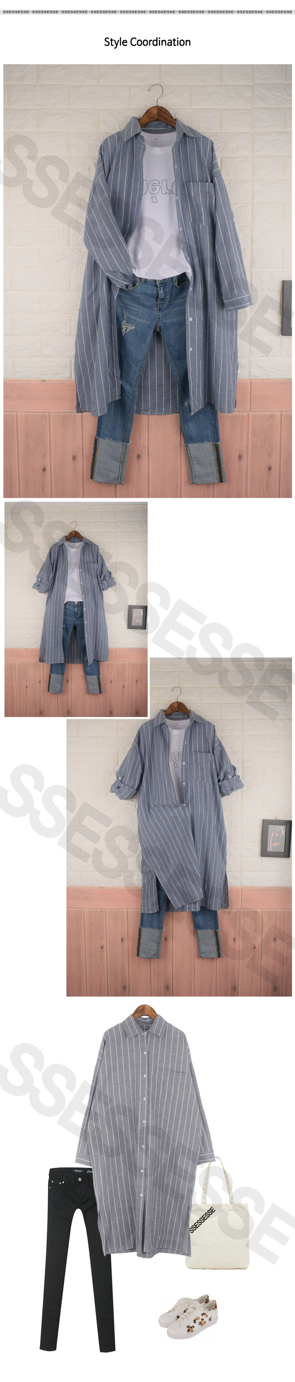 Cecese Darie Long Stripe Southern Shirt Check Mult
