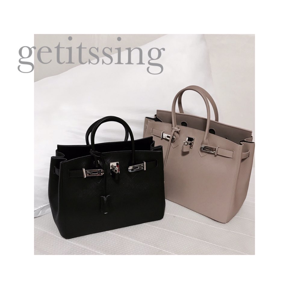 New Women's Bags Strap Birkin Bag Leather Tote 