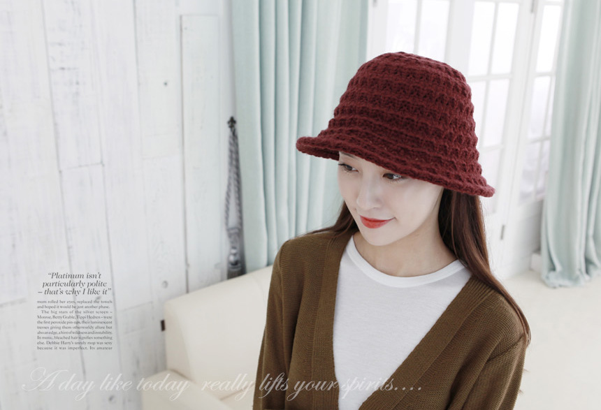 Women Sun Hats Knit Buckets Hat Woolly Hat Merino 