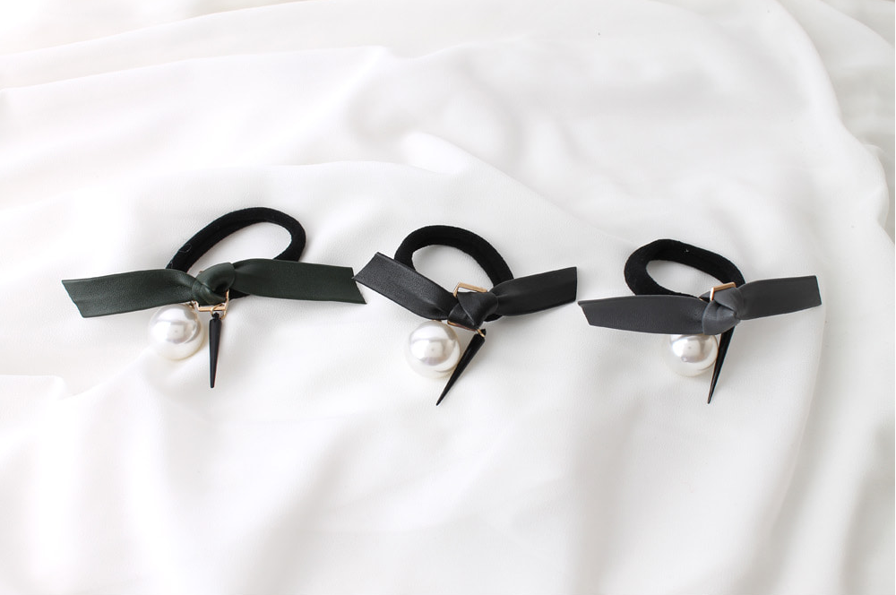 Pearl Point Leather Ribbon Hair Lanyard CUTE Lovel