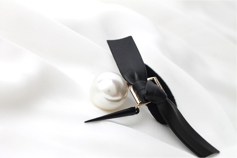 Pearl Point Leather Ribbon Hair Lanyard CUTE Lovel