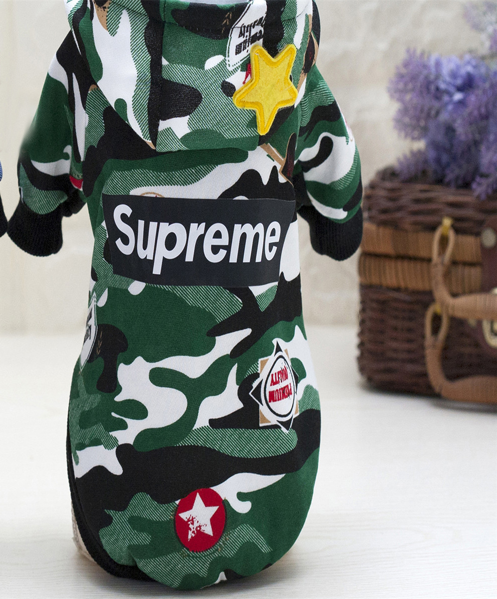 NEW DOG FASHION Supreme Military Dog Hoodie Jumper