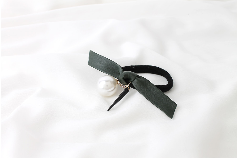 Pearl Point Leather Ribbon Hair Lanyard CUTE Lovel