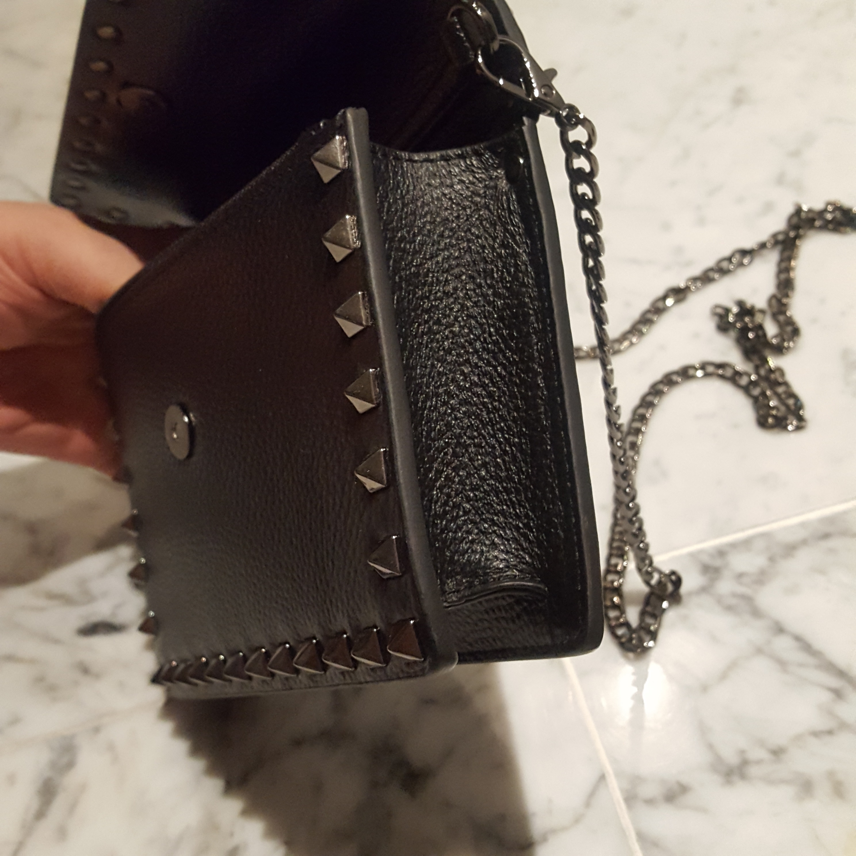 New Stud Black Chain Mini Bag Clutch Back Cross Ba