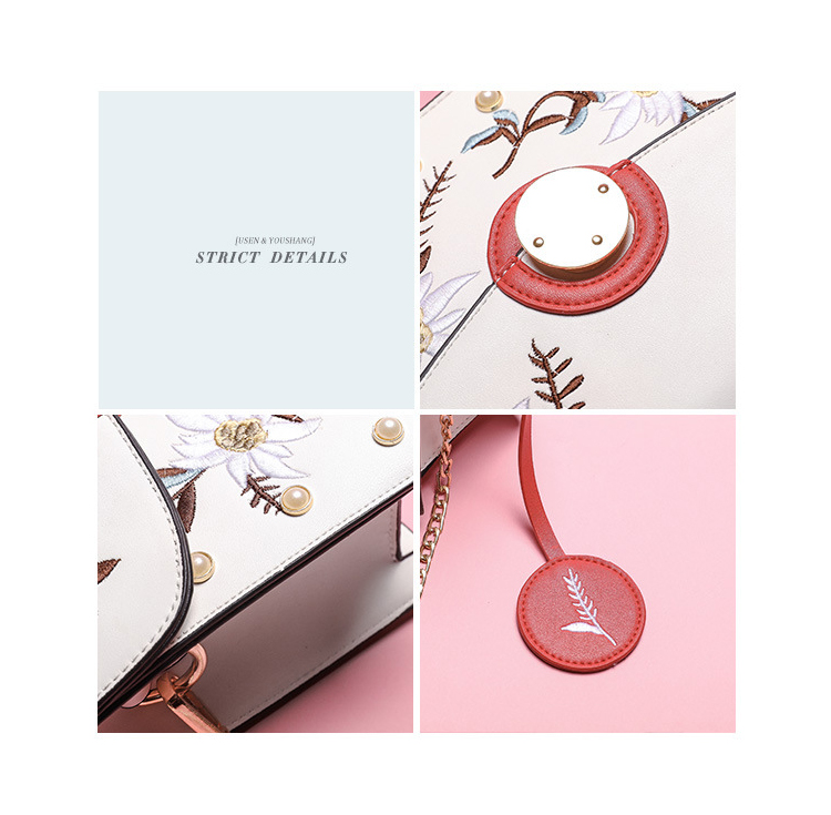 New embroidered pattern cross chain mini bag 20 ba