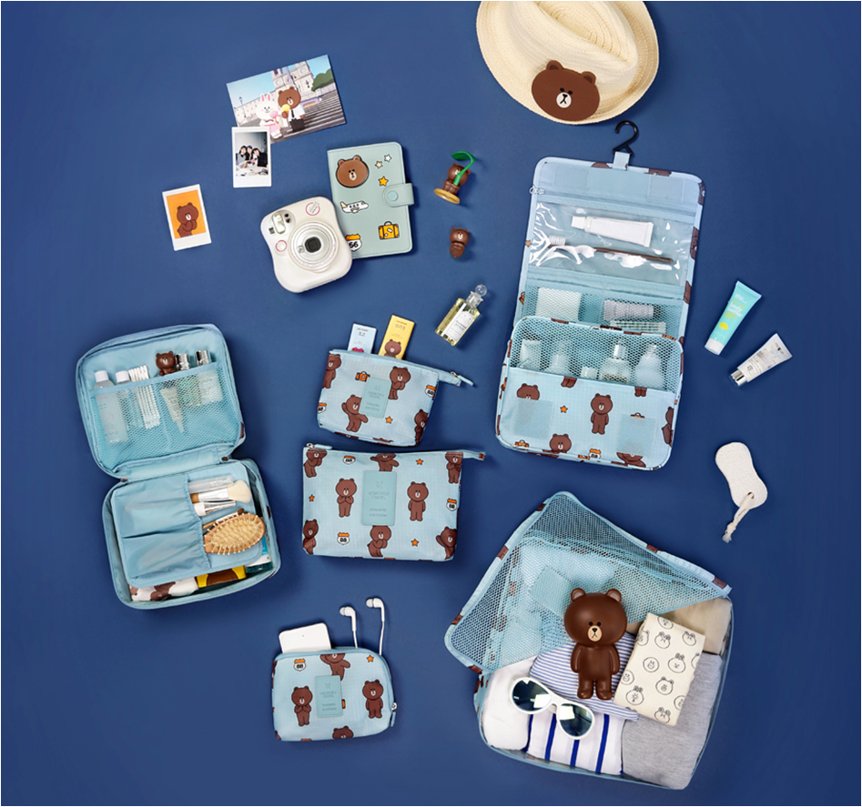 NEW TRAVEL STORAGE ORGANISER LINE FRIENDS