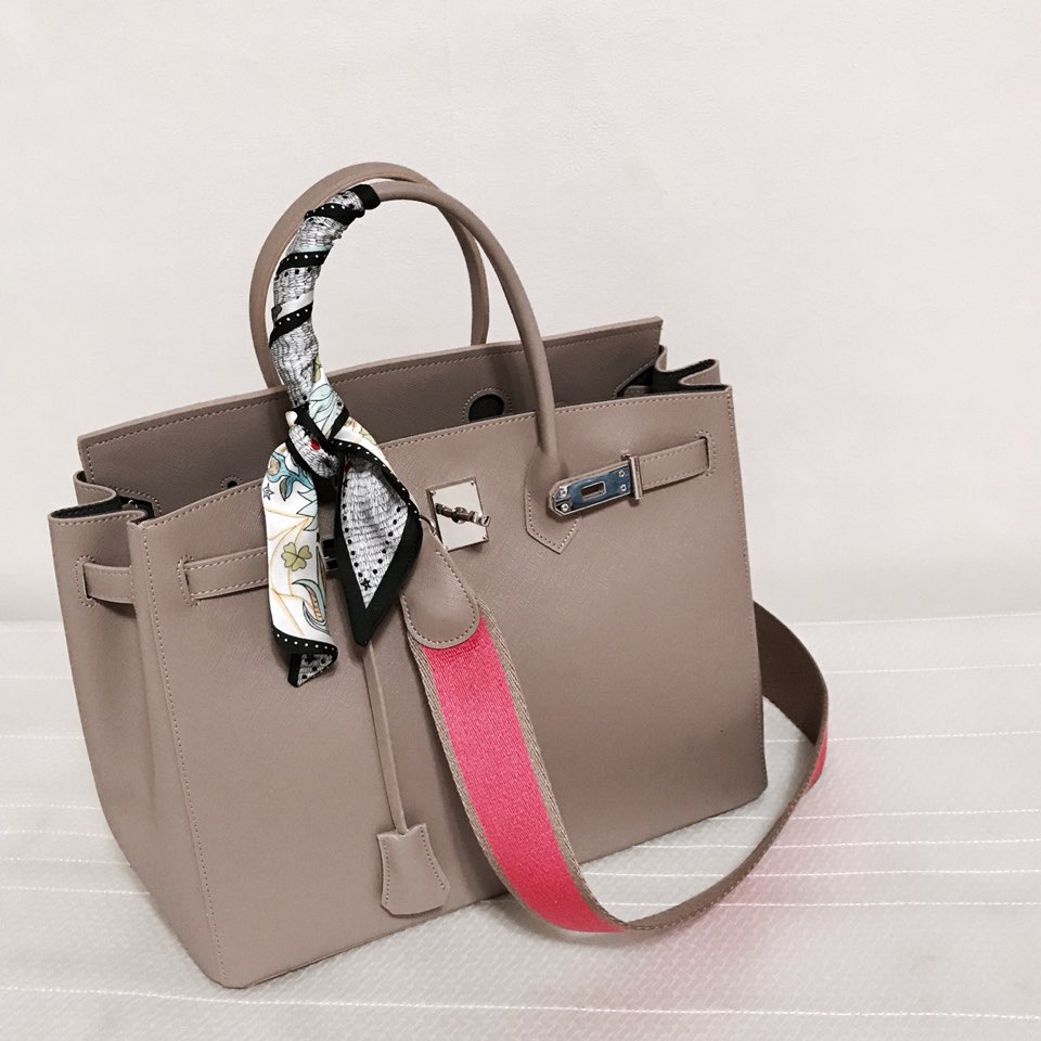 New Women's Bags Strap Birkin Bag Leather Tote 