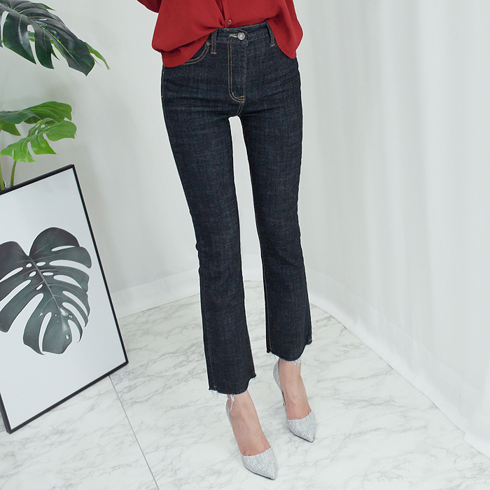 Women Jeans Pants Ji Qing Van Half Boots Cut Women