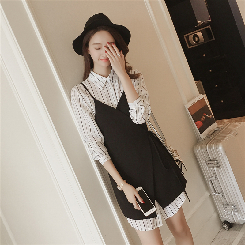 New Jelly Shirt Striped Shirt Dress Autumn Coordin