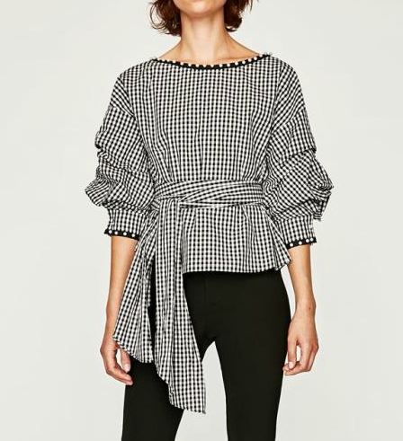 Women Blouses Fashionable! chlo check pearl volume