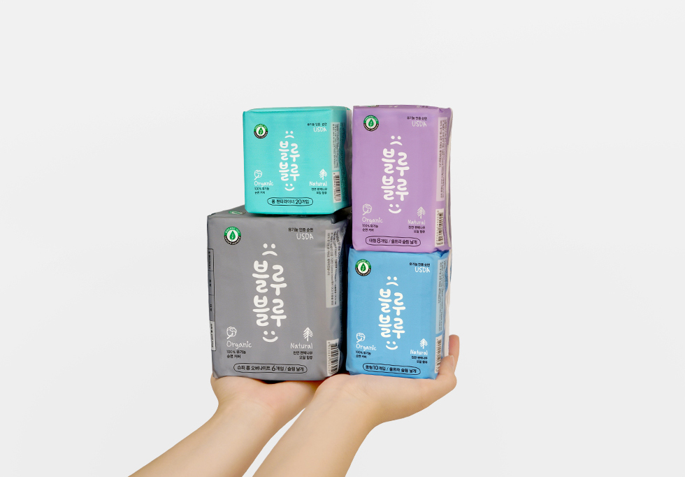 Blue Blue napkin Organic cotton cover Safe eco-fri