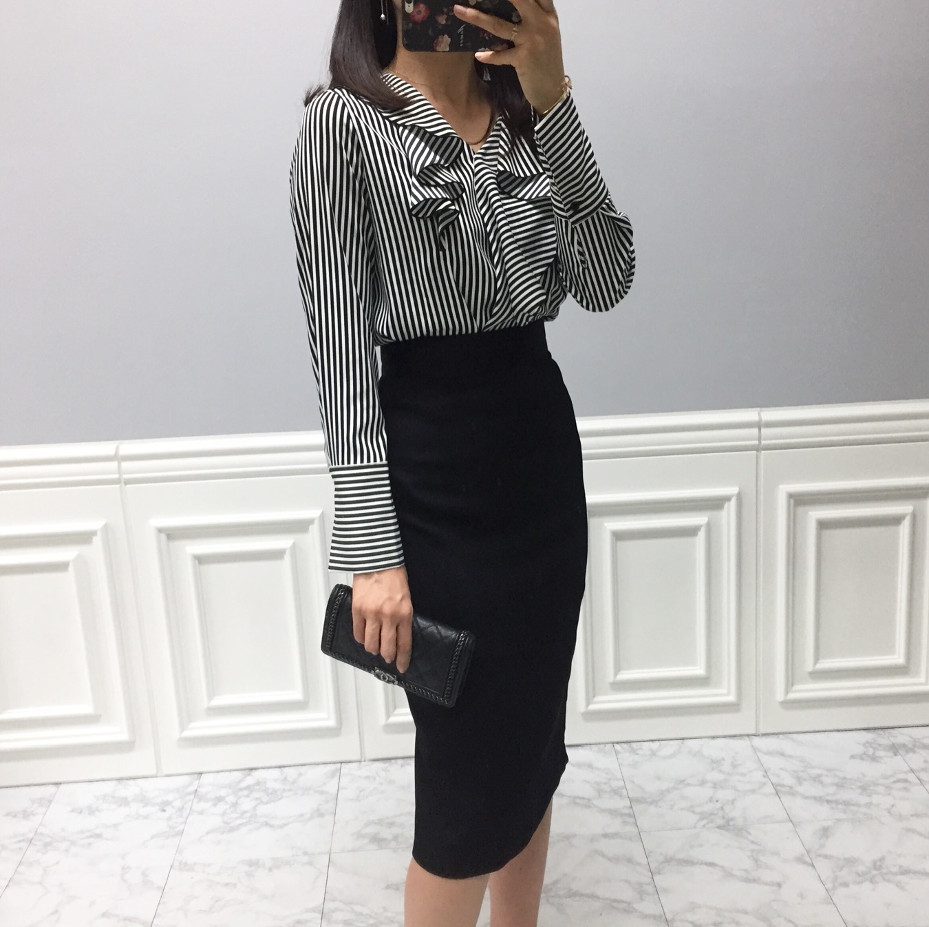 NEW FASHION LADY GIRL Blouse Striped Frill Blouse