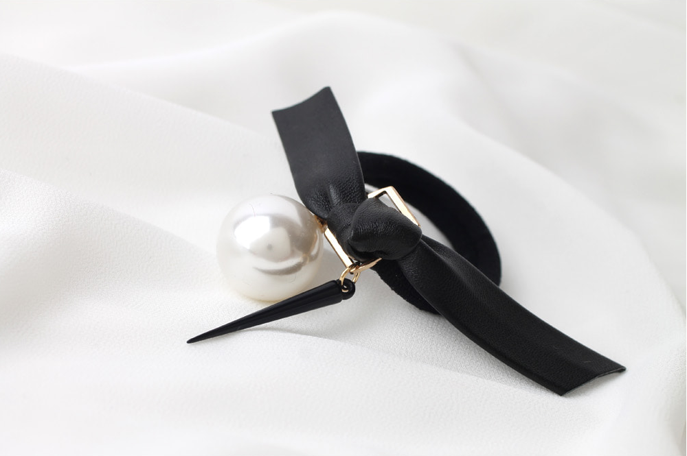 Pearl Point Leather Ribbon Hair Lanyard CUTE Lovel