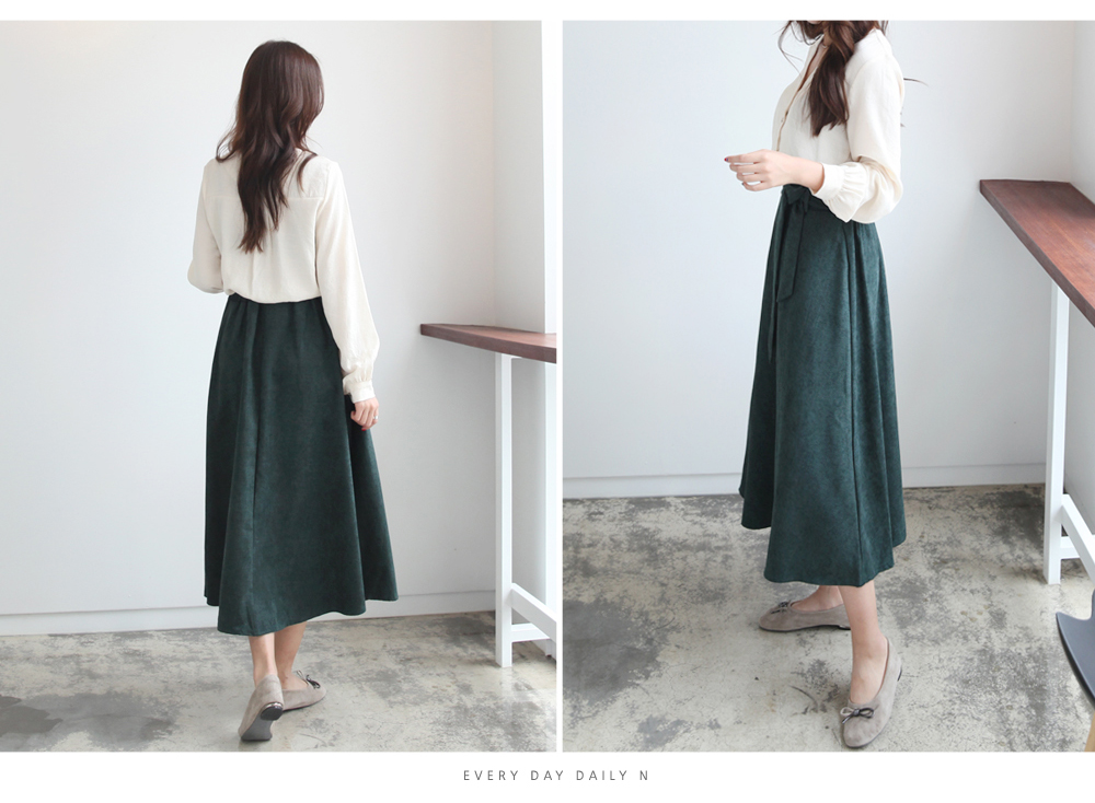 Knicks A line bending long skirt 30s female flare 