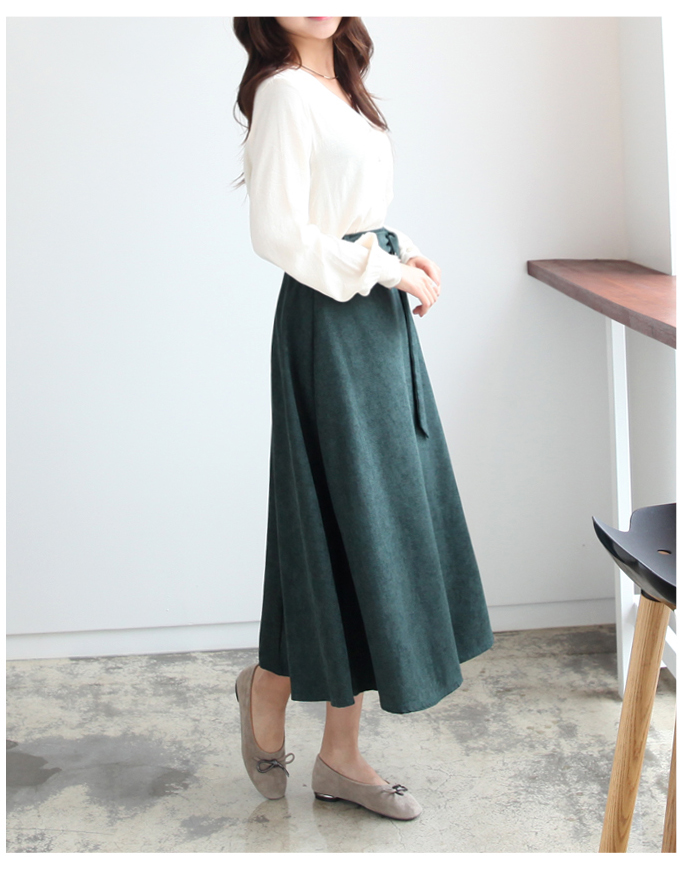 Knicks A line bending long skirt 30s female flare 