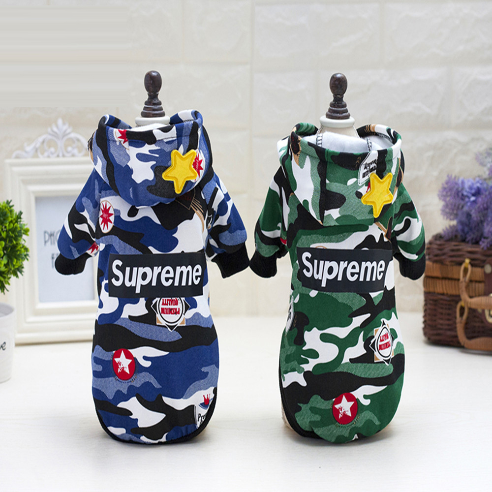 NEW DOG FASHION Supreme Military Dog Hoodie Jumper