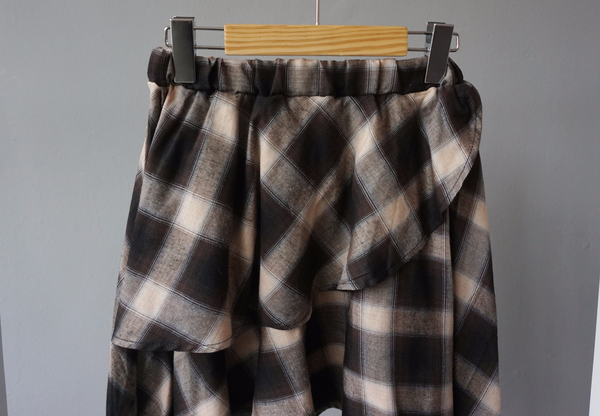Gingham Checked Bands Uncut Canker Ruffle Mini Ski