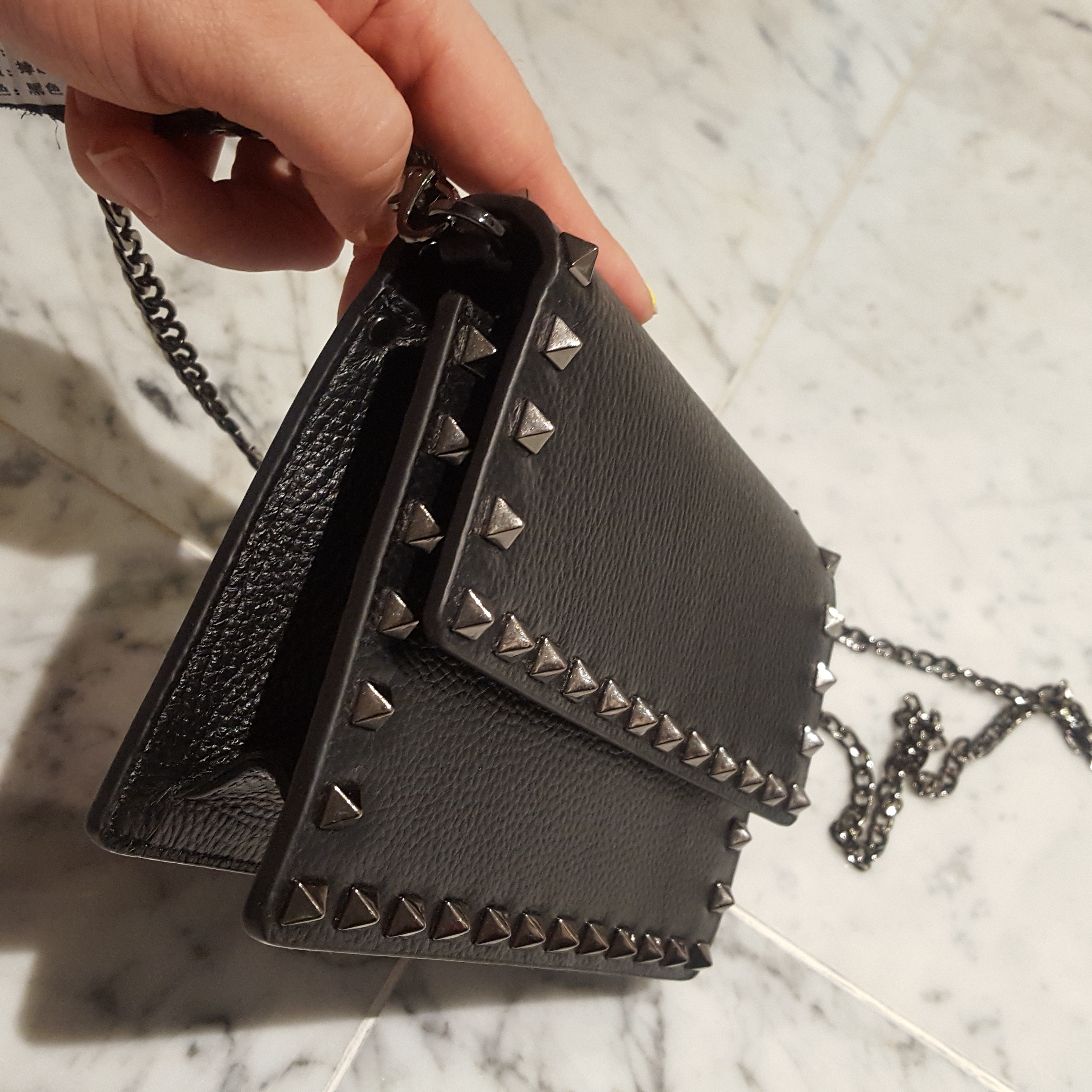 New Stud Black Chain Mini Bag Clutch Back Cross Ba