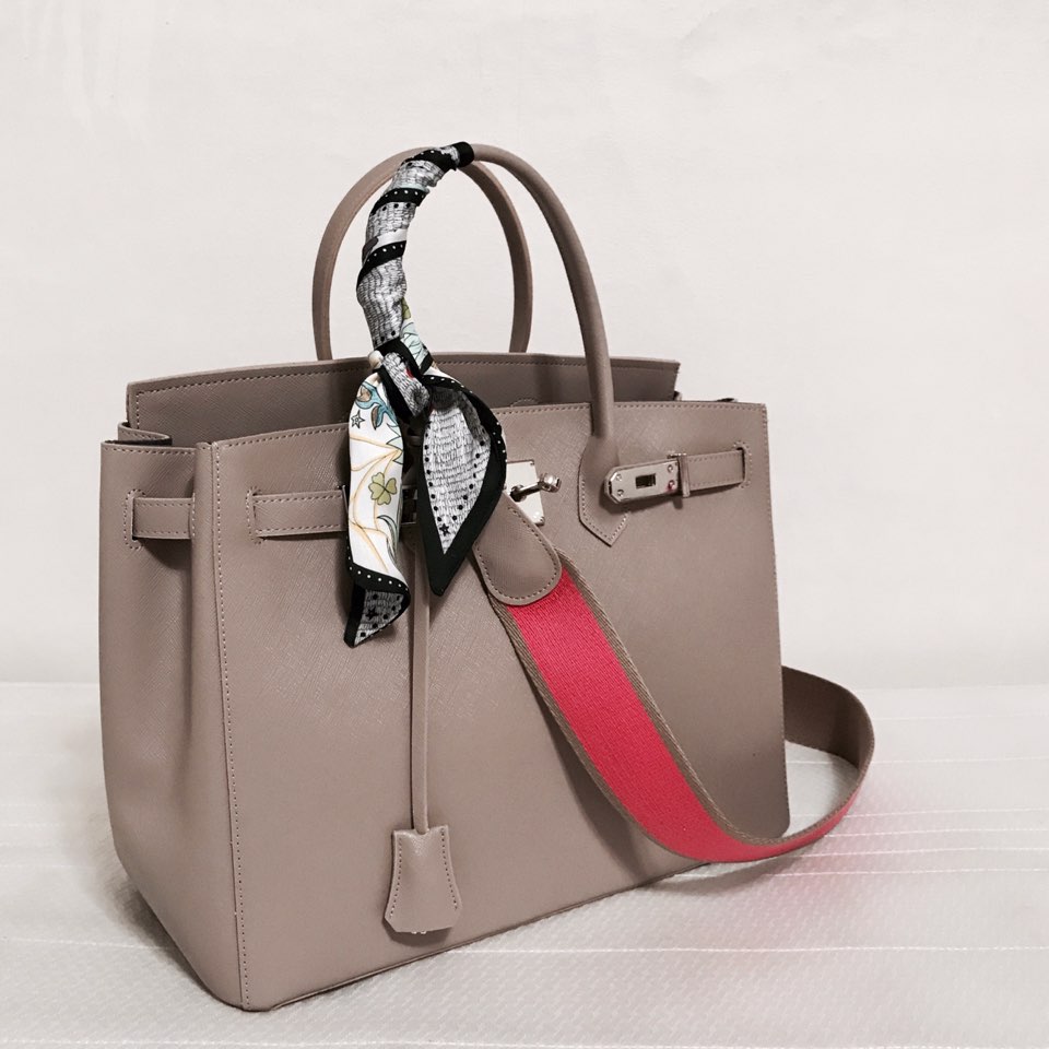 New Women's Bags Strap Birkin Bag Leather Tote 