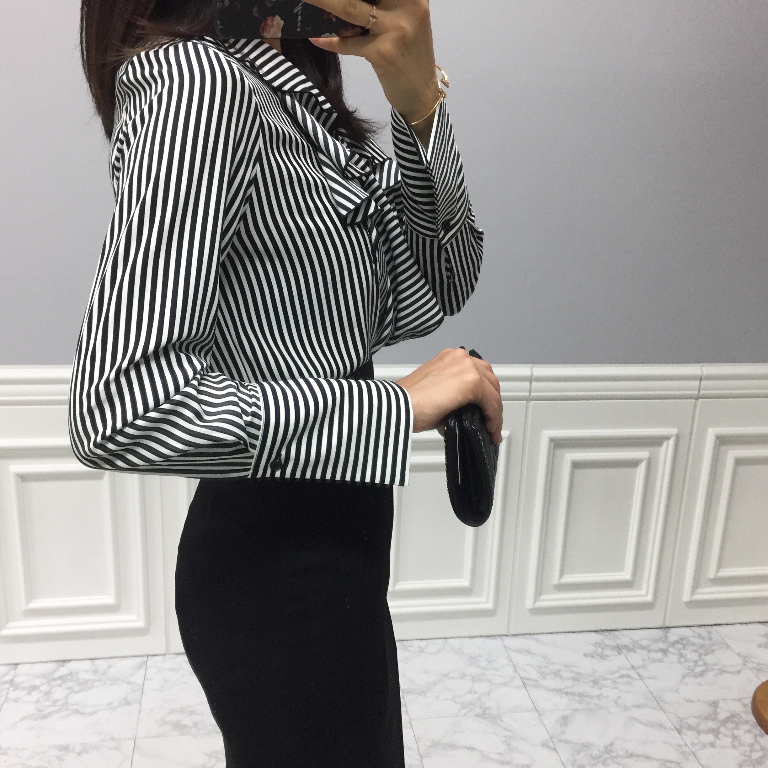 NEW FASHION LADY GIRL Blouse Striped Frill Blouse