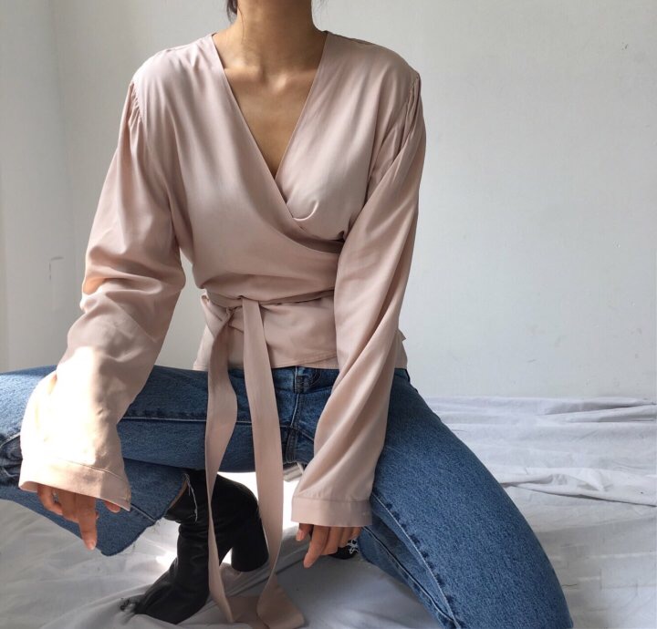 NEW FASHION LADY GIRL Blouse Feminine Wrap Blouse 