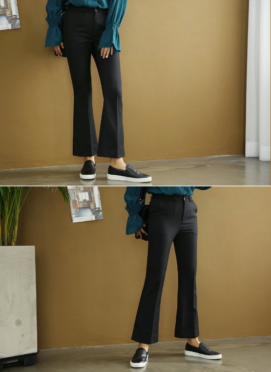 New Women's Pants Basic Boots Cut Slacks Female